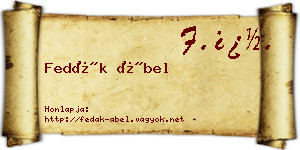 Fedák Ábel névjegykártya